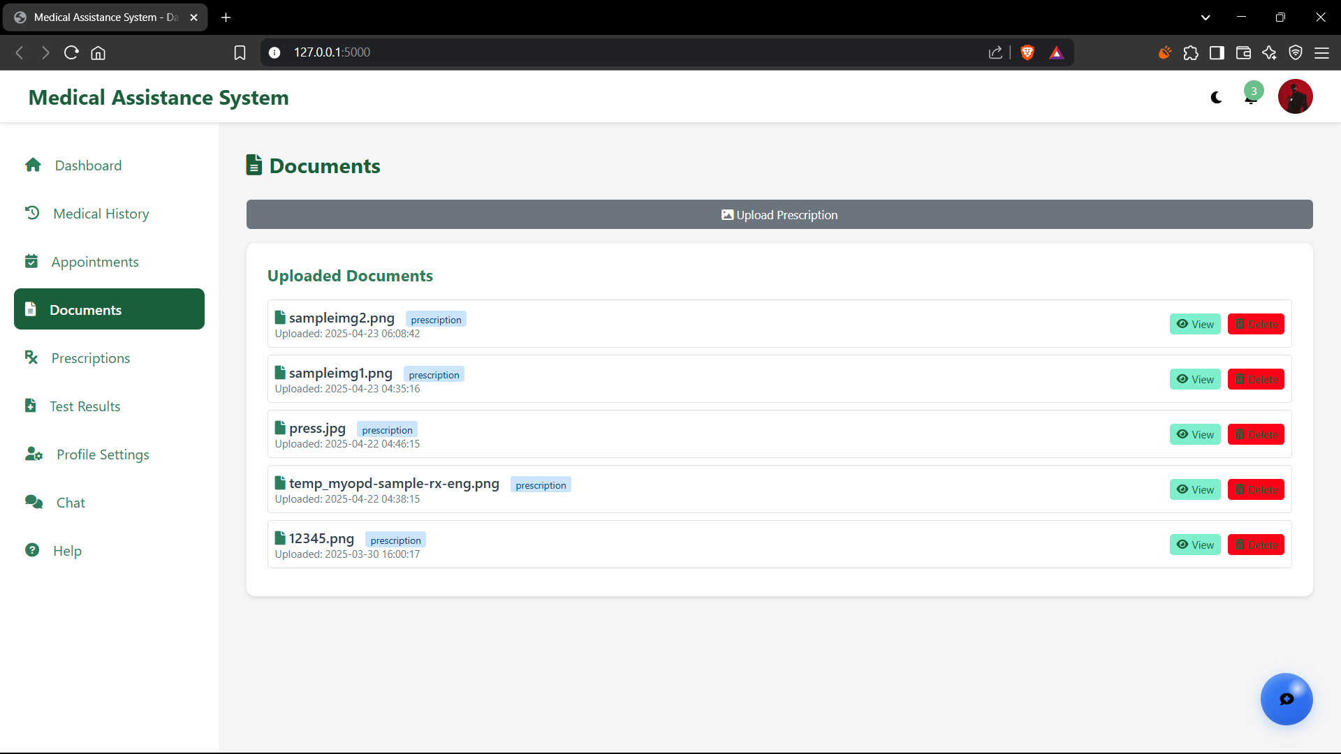 Chatbot Interface Example - View 3